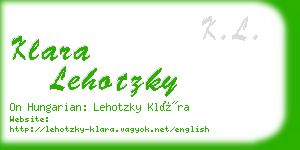 klara lehotzky business card